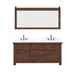 Water Creation Aberdeen Aberdeen 72 In. Double Sink Carrara White Marble Countertop Vanity in Rustic Sierra with Hook Faucets and Mirrors