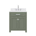 Water Creation Madison 30" Single Sink Carrara White Marble Countertop Vanity in Glacial Green with Gooseneck Faucet