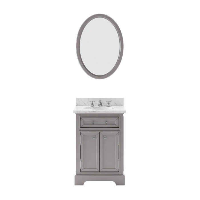 Water Creation Derby 24 Inch Cashmere Grey Single Sink Bathroom Vanity With Matching Framed Mirror From The Derby Collection DE24CW01CG-O21000000