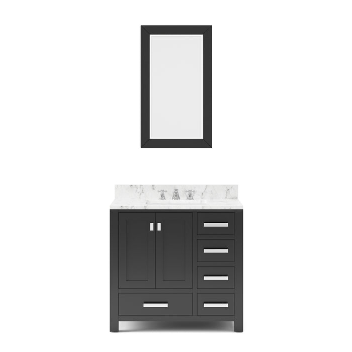 Water Creation Madison 36 Inch Wide Dark Espresso Single Sink Bathroom Vanity With Matching Mirror And Faucet s From The Madison Collection MS36CW01ES-R24BX0901