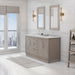 Water Creation Hugo 60" Double Sink Carrara White Marble Countertop Vanity in Grey Oak with Hook Faucets