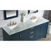 Water Creation Elizabeth Elizabeth 72-Inch Double Sink Carrara White Marble Vanity In Monarch Blue With Matching Mirror s and F2-0013-06-FX Lavatory Faucet s EL72CW06MB-R21FX1306