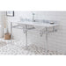 Water Creation Embassy Embassy 72 Inch Wide Double Wash Stand, P-Trap, Counter Top with Basin, and F2-0013 Faucet included in Chrome Finish EB72D-0113