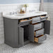 Water Creation Palace 60"" Palace Collection Quartz Carrara Cashmere Grey Bathroom Vanity Set With Hardware, Mirror in Chrome Finish PA60QZ01CG-E18000000