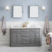 Water Creation Palace 60"" Palace Collection Quartz Carrara Cashmere Grey Bathroom Vanity Set With Hardware And F2-0013 Faucets, Mirror in Chrome Finish PA60QZ01CG-E18FX1301