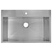 Water Creation 33 Inch X 22 Inch Zero Radius Single Bowl Stainless Steel Hand Made Drop In Kitchen Sink With Drain and Strainer SSS-TS-3322A-16