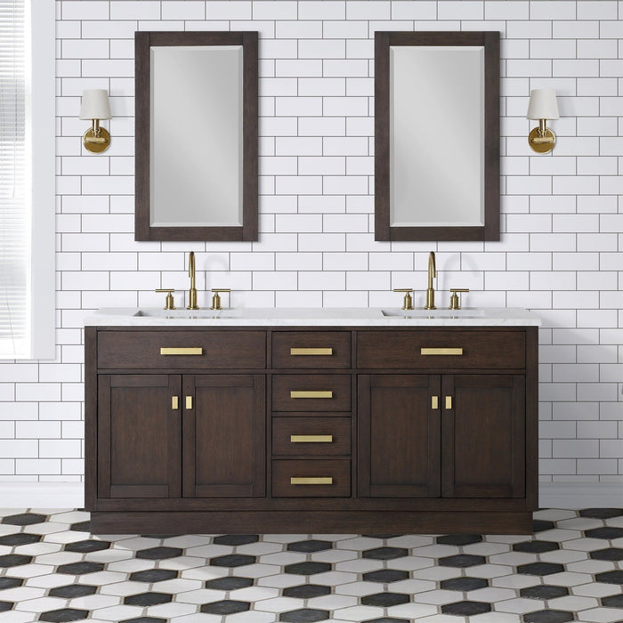 Water Creation Chestnut 72″ Double Sink Carrara White
