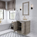 Water Creation Hugo 30" Single Sink Carrara White Marble Countertop Vanity in Grey Oak with Gooseneck Faucet and Mirror