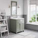 Water Creation Madison 30" Single Sink Carrara White Marble Countertop Vanity in Glacial Green with Classic Faucet and Mirror