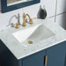 Water Creation Elizabeth Elizabeth 30-Inch Single Sink Carrara White Marble Vanity In Monarch Blue With Matching Mirror s and F2-0012-06-TL Lavatory Faucet s EL30CW06MB-R21TL1206