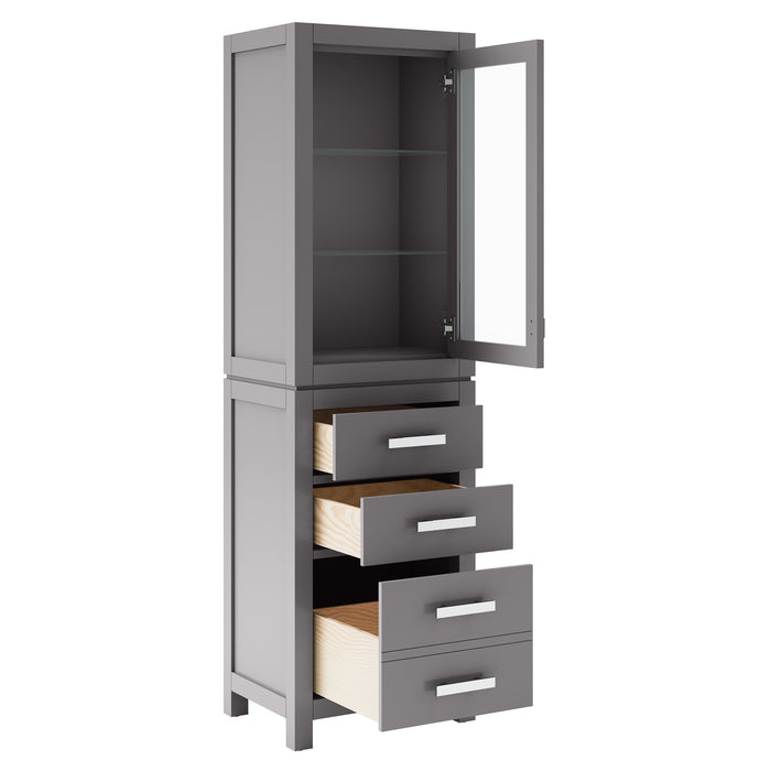 Water Creation Madison Madison Collection Linen Cabinet In Cashmere Grey MADISON-LC-G