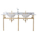 Water Creation Embassy Embassy 72 Inch Wide Double Wash Stand, P-Trap, and Counter Top with Basin included in Satin Gold Finish EB72C-0600