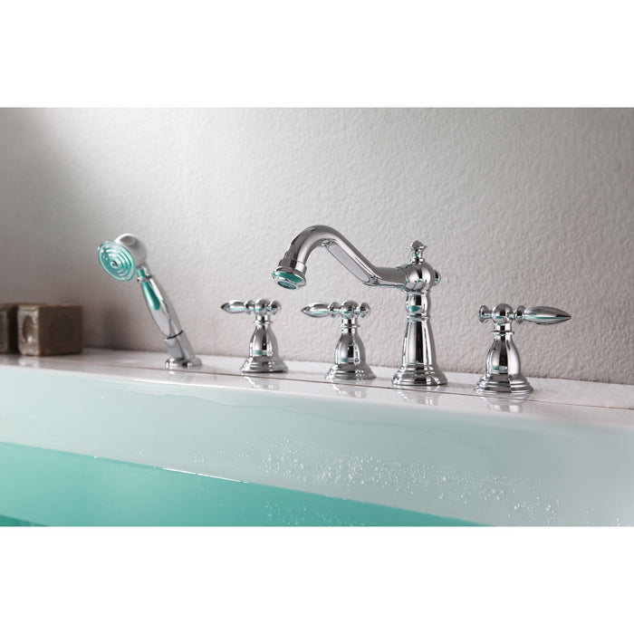 ANZZI Patriarch Series 3-Handle Roman Tub Faucet with Euro-Grip Handheld Sprayer
