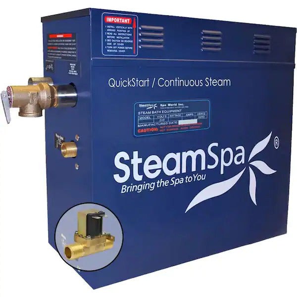 SteamSpa 12 KW QuickStart Acu-Steam Bath Generator with Built-in Auto Drain D-1200-A