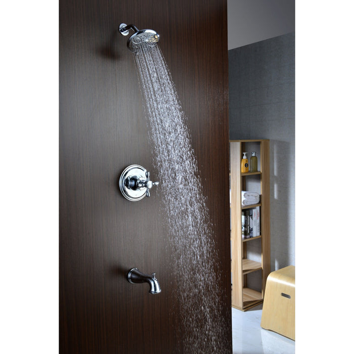 ANZZI Mesto Series Wall-Mounted Single Handle Heavy Rain Shower Head with Bath Faucet Set in Polished Chrome Finish SH-AZ033