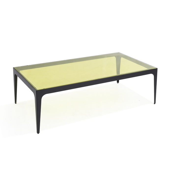 Bellini Modern Living Dynasty Coffee Table Rectangular Yellow Glass top Dynasty CT RECT YEL