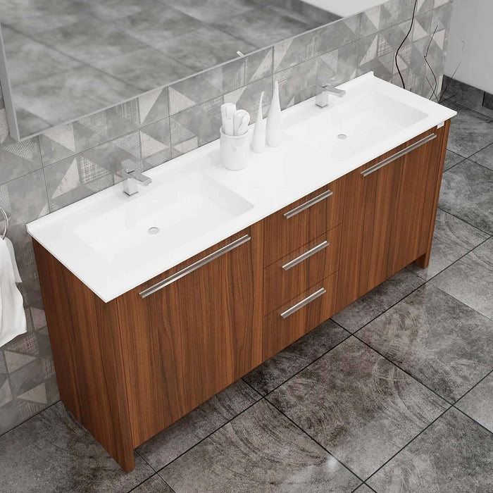 Casa Mare Nona Modern Double Sink Freestanding Bathroom Vanity and Sink Combo