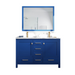 Eviva Aberdeen 48" Transitional Double Sink Bathroom Vanity in Blue Finish with White Carrara Marble Countertop and Gold Handles