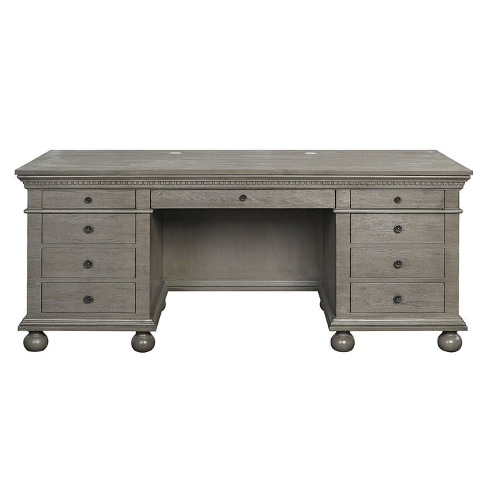 Acme Furniture Gustave Executive Writing Desk in Gray Oak Finish OF00201