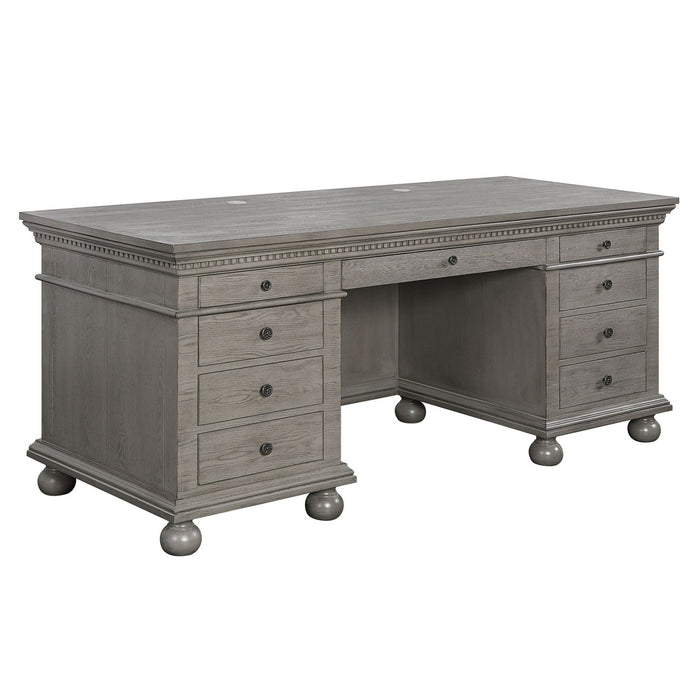 Acme Furniture Gustave Executive Writing Desk in Gray Oak Finish OF00201