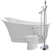 ANZZI Prima Series 67" x 31" Freestanding Glossy White Bathtub with Havasu Faucet and Kame Toilet FTAZ095-42C-55