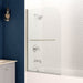 ANZZI Myth Series 34" x 58" Brushed Nickel Frameless Hinged Bathtub Shower Door with Tsunami Guard SD-AZ053-01BN