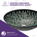 ANZZI Patuvendi Series 19" x 16" Deco-Glass Oval Shape Vessel Sink in Lustrous Black Finish with Polished Chrome Pop-Up Drain LS-AZ8098