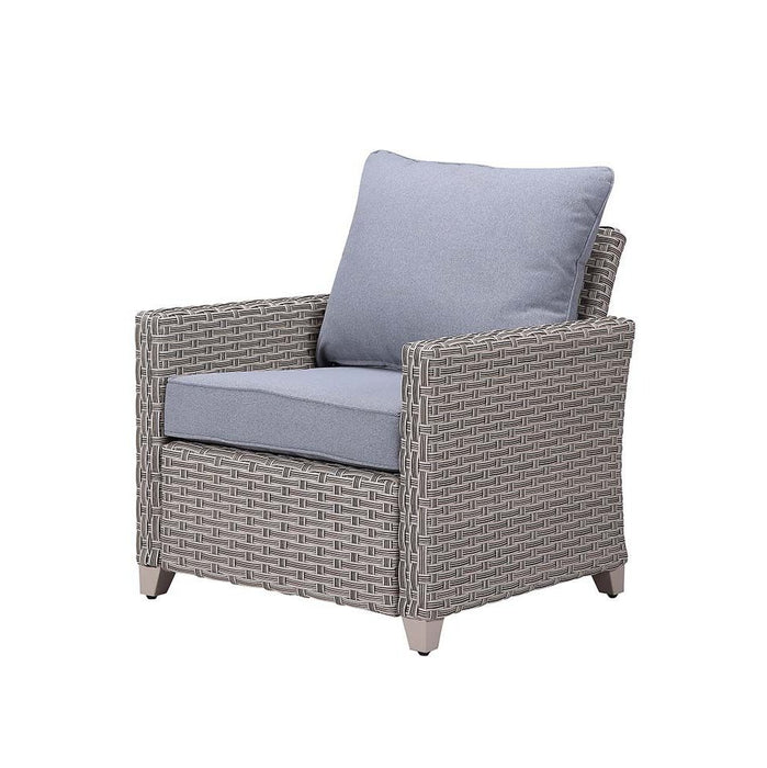 Acme Furniture Greeley 4pc Patio Sofa Set in Gray Fabric & Gray Finish OT01090