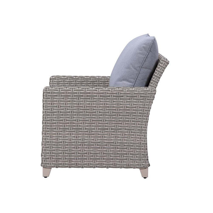 Acme Furniture Greeley 4pc Patio Sofa Set in Gray Fabric & Gray Finish OT01090