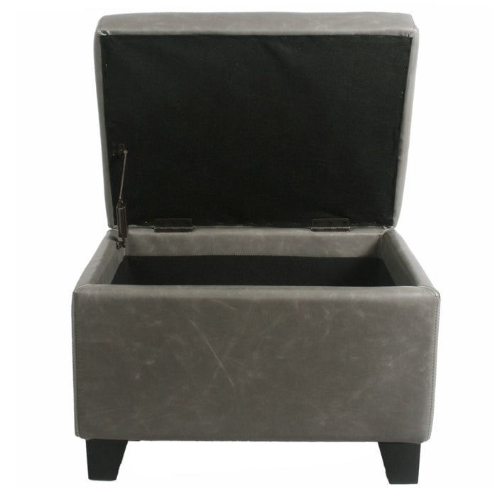 New Pacific Direct Julian Rectangular Bonded Leather Storage Ottoman 194424B-V04