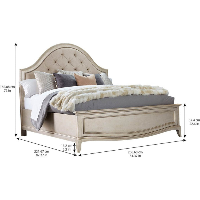 A.R.T. Furniture Starlite King Upholstered Panel Bed In Silver 406146-2227