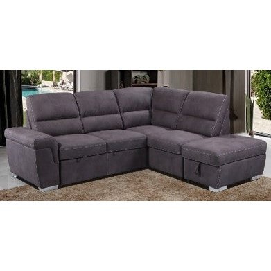 Acme Furniture Sagira Sleeper Sectional Sofa - Rf Chaise in Gray Fabric LV01023-2