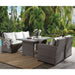 Acme Furniture Tahan 4pc Bistro Set in Fabric & Two Tone Gray Wicker 45070