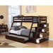 Acme Furniture Jason Twin/Full Bunk Bed W/Trundle & Storage in Espresso Finish 37015