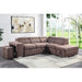 Acme Furniture Acoose Sleeper Sectional Sofa - Lf Loveseat & Stools in Brown Fabric LV01025-1