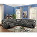 Acme Furniture Saul Power Motion Sectional in Gray Leather-Aire Sofa 53745B