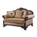 Acme Furniture Chateau De Ville Loveseat W/3 Pillows Same 58266 in Fabric & Espresso Finish LV01589