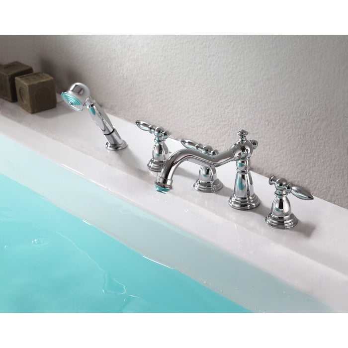 ANZZI Patriarch Series 3-Handle Roman Tub Faucet with Euro-Grip Handheld Sprayer