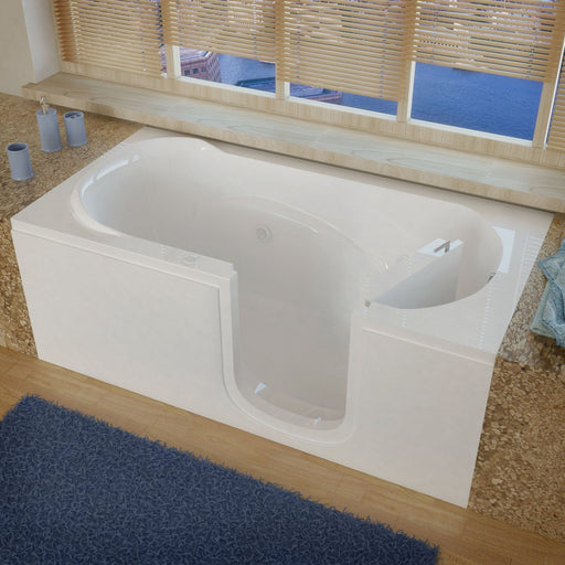 MediTub Step-In 30 x 60 Right Drain White Whirlpool Jetted Step-In Bathtub 3060SIRWH