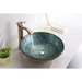 ANZZI Chrona Series 17" x 17" Deco-Glass Round Vessel Sink in Gold and Cyan Finish with Polished Chrome Pop-Up Drain LS-AZ209
