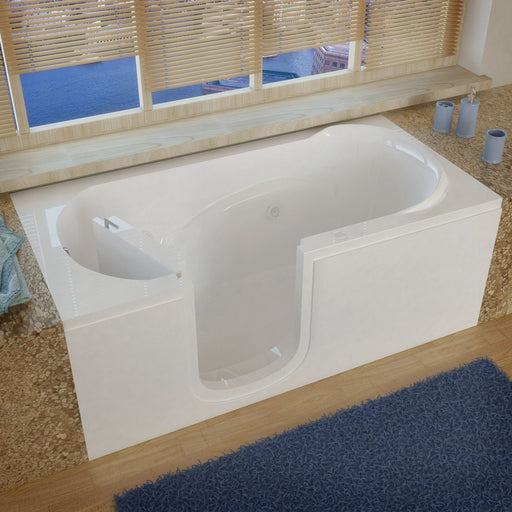 MediTub Step-In 30 x 60 Left Drain White Whirlpool Jetted Step-In Bathtub 3060SILWH