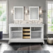 Eviva Elite Stamford 60" Double Sink Bathroom Vanity in Gray or White Finish with Double Ogee Edge White Carrara Top