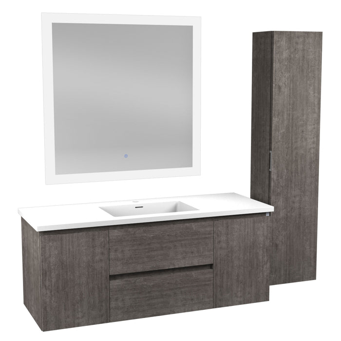 ANZZI Conques 48" x 20" Rich Gray Solid Wood Single Bathroom Vanity Set VT-MR4SCCT48-GY