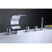 ANZZI Ribbon Series 3-Handle Polished Chrome Waterfall Spout Roman Tub Faucet with Euro-Grip Handheld Sprayer FR-AZ048CH