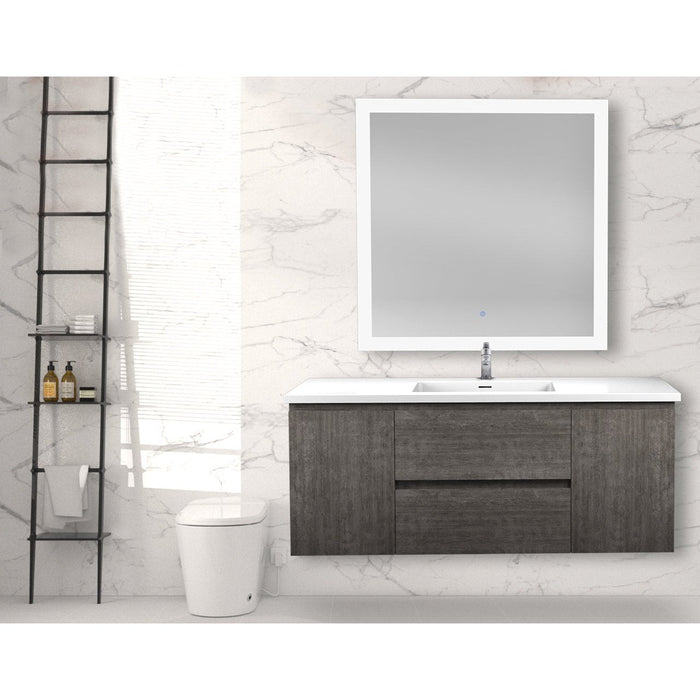 ANZZI Conques 48" x 20" Rich Gray Solid Wood Single Bathroom Vanity Set VT-MR4CT48-GY