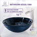 ANZZI Tempo Series 17" x 17" Deco-Glass Round Vessel Sink in Coiled Blue Finish with Polished Chrome Pop-Up Drain LS-AZ042