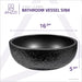 ANZZI Tara Series 17" x 17" Round Vessel Sink in Black Finish LS-AZ8195