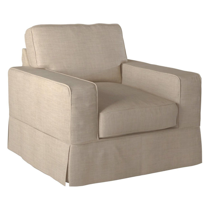 Sunset Trading Americana Box Cushion Slipcovered Chair | Linen SU-108520-466082