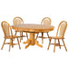 Sunset Trading Oak Selections 5 Piece 66" Oval Extendable Pedestal Dining Set | Butterfly Leaf Table | 4 Arrowback Windsor Chairs | Seats 6 DLU-TBX4266-820-LO5PC