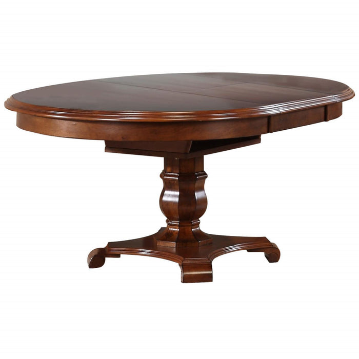 Sunset Trading Andrews 48" Round or 66" Oval Butterfly Leaf Extendable Dining Table | Chestnut Brown | Seats 6 DLU-ADW4866-CT